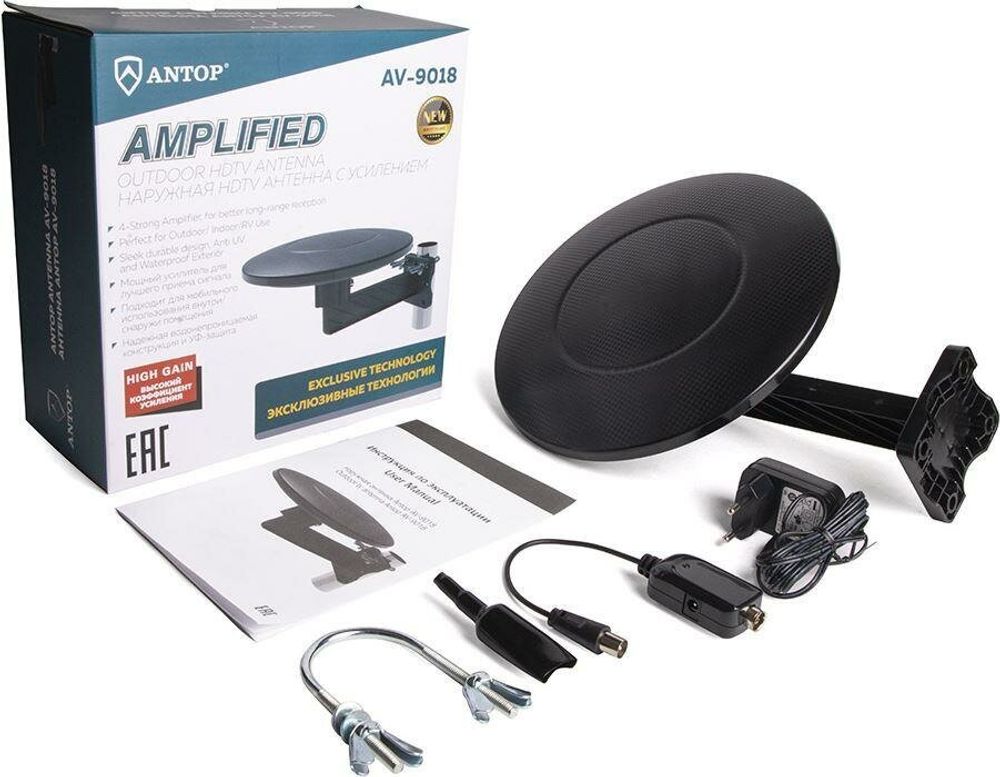 Antop AV-9018 DVB-T2 ДМВ+МВ+FM активная Антенна