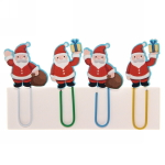 Скрепки для бумаги 4шт «Дед Мороз с подарками» 5 см