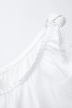 ZARA ТОП С АСИММЕТРИЧНЫМ ВЫРЕЗОМ, БЕЛЫЙ