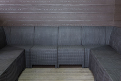 Садовый диван угловой П-образный Калифорния «California» на 10 мест без подушек