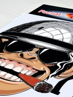 Наклейка - Обезьяна в каске