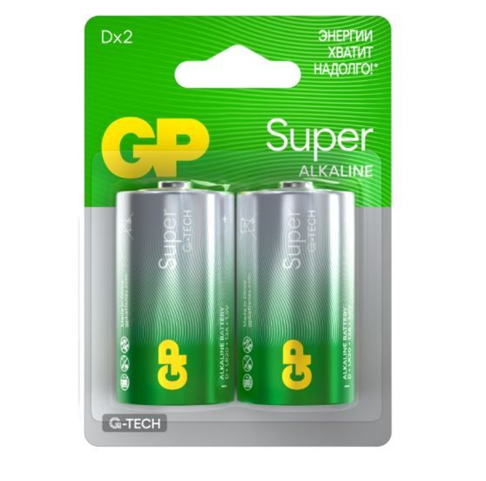 Элемент питания GP LR20 Super G-TECH BL2