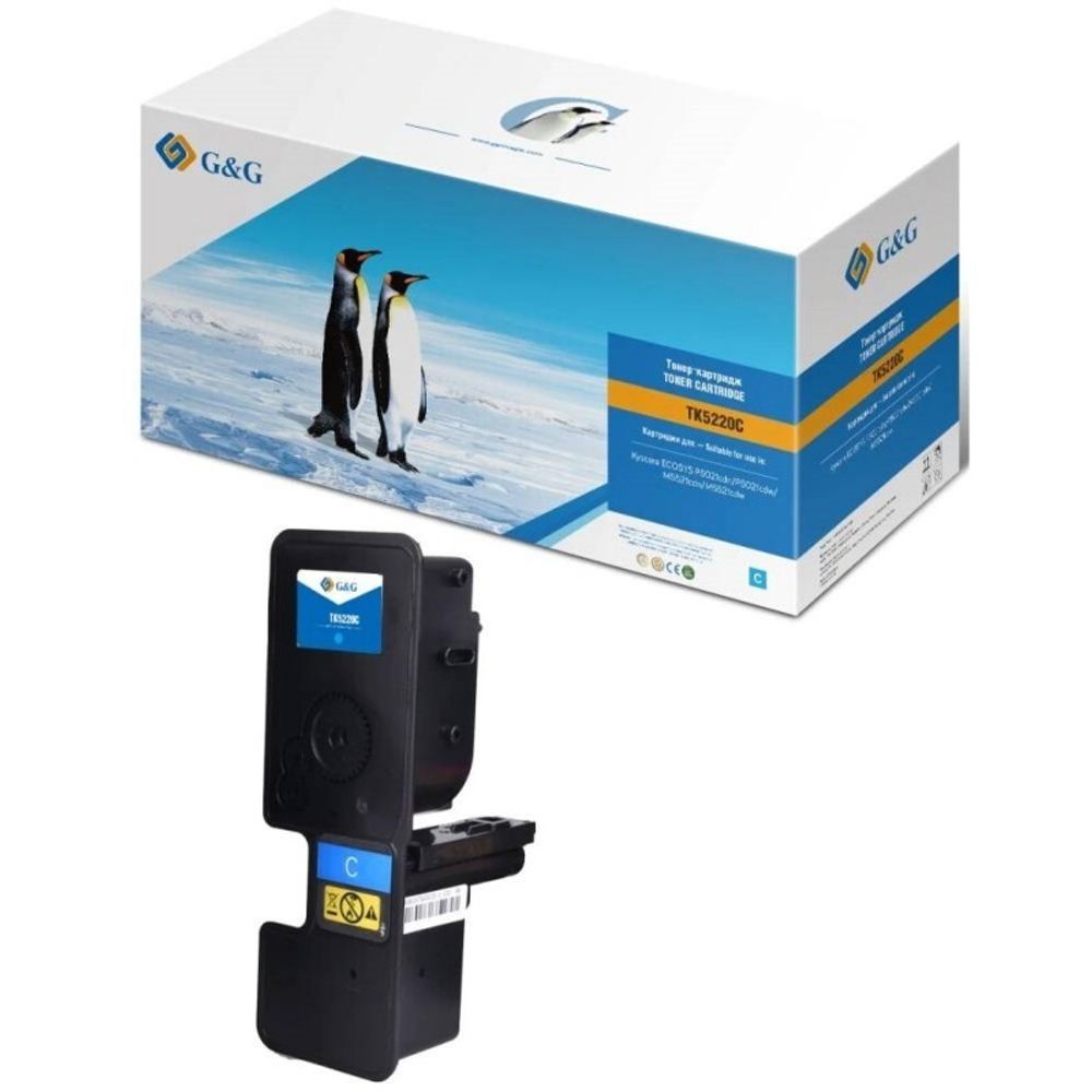 Тонер-картридж G&amp;G, аналог Kyocera TK-5220C для P5021/M5521 голубой (1,2k)