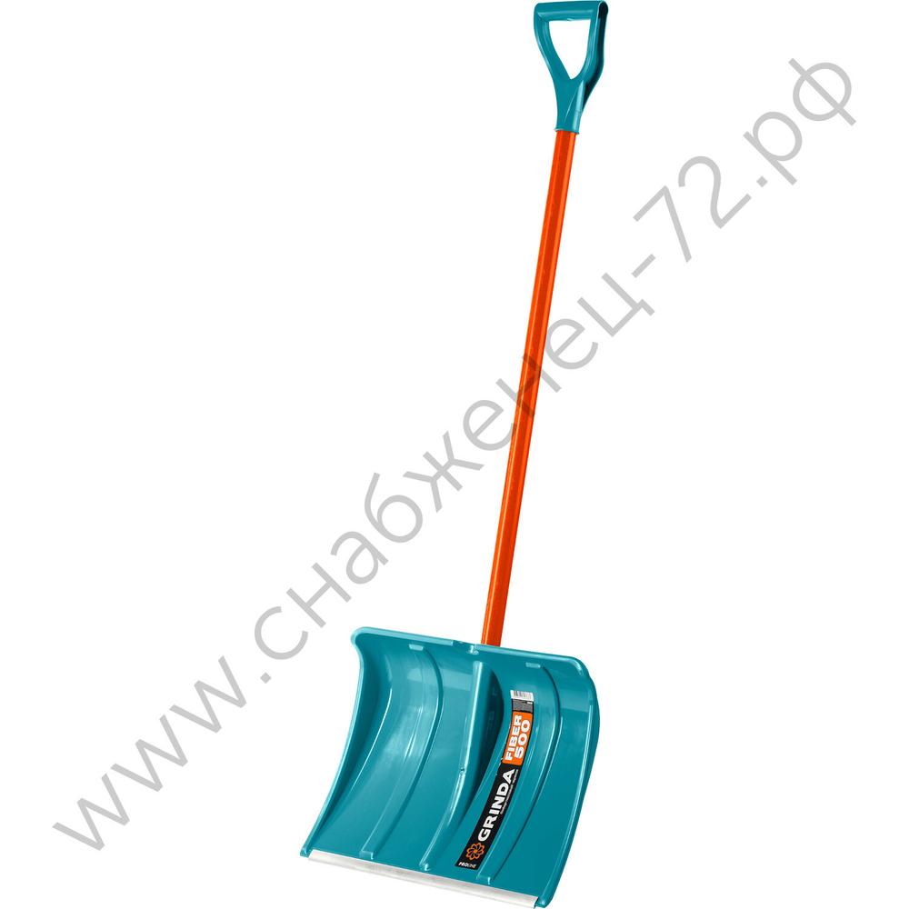 GRINDA FIBER-500, ширина 500 мм, пластик, с алюминиевой планкой, особопрочный легк. черенок из фибергласса, V-ручка, снеговая лопата, PROLine (39940)