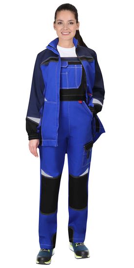 Костюм женский "Сириус-Фаворит-Мега" полукомбинезон (василек/т.синий)