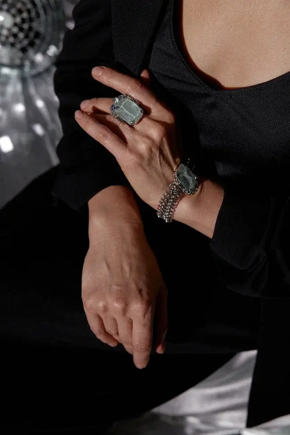 Браслет Crezus, Opus, с кристаллами, CZ24-24E44 (аквамариновый)