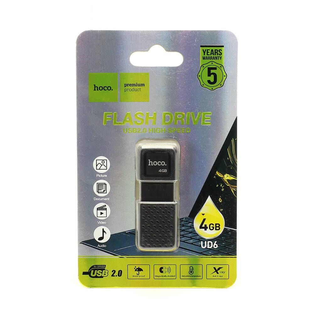 USB Флешка 4GB Hoco UD6, USB 2.0, черная