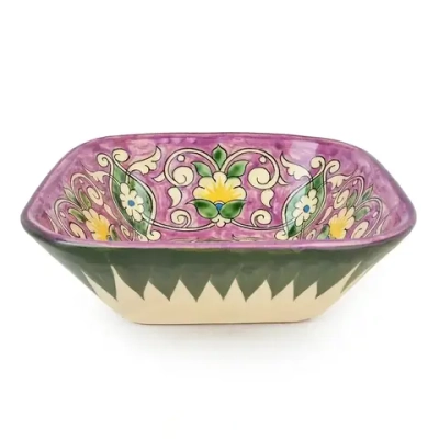 Салатница квадратная Риштанская Керамика 13 см, Qora galam