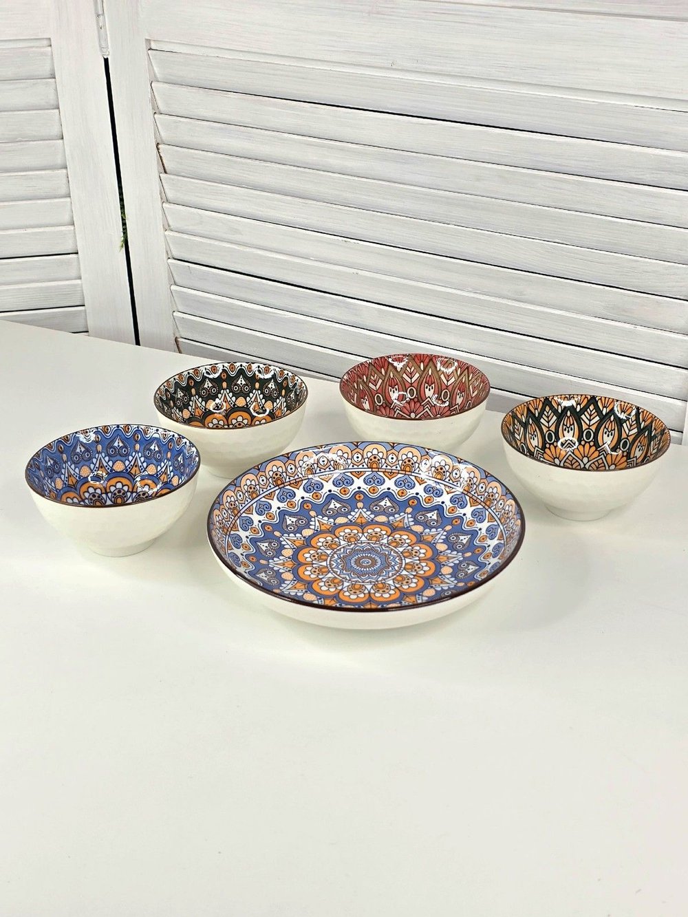 Набор керамической посуды "Восток", 5 пиал с орнаментом (201893164)