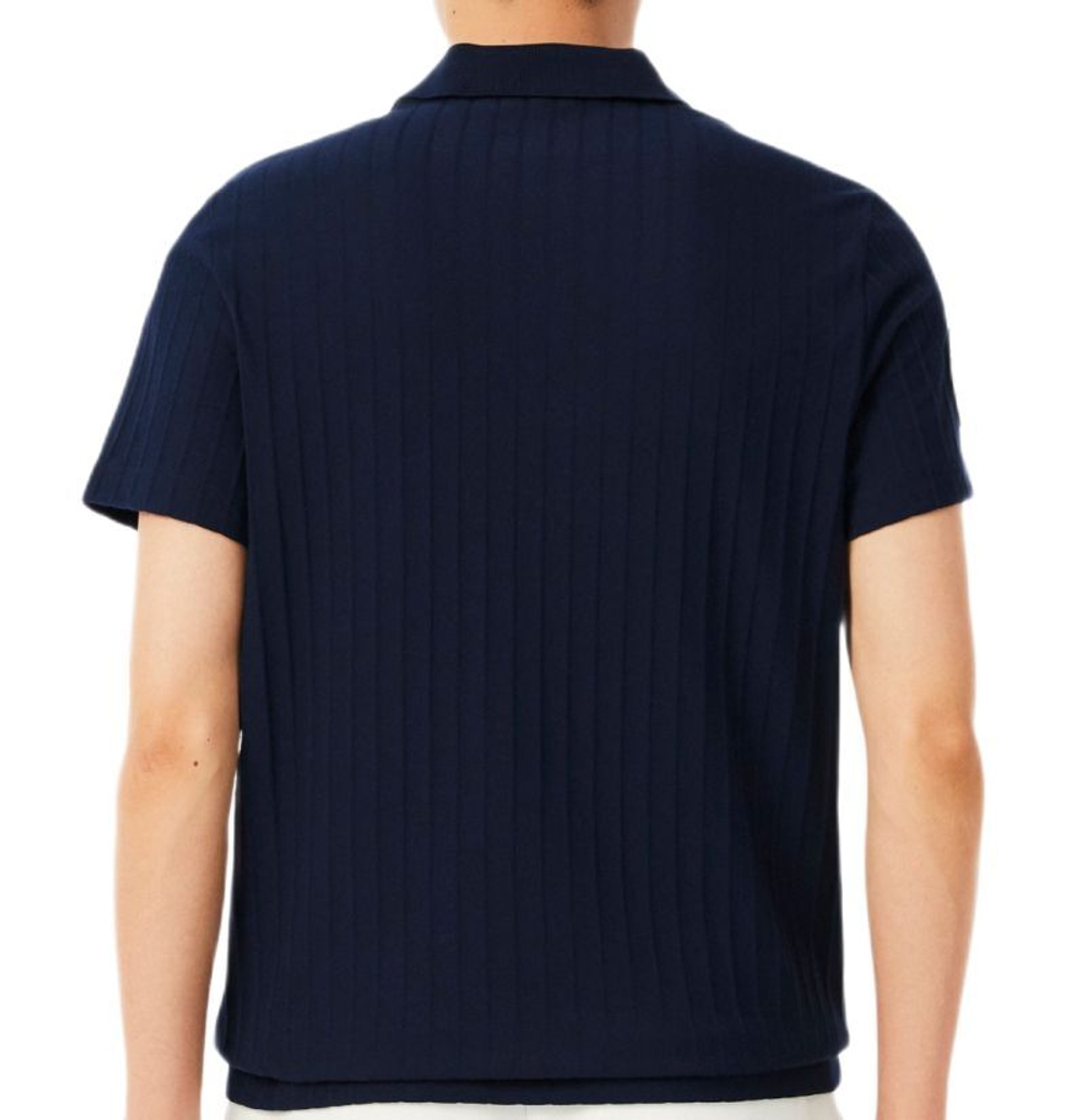 Теннисное поло Lacoste Ultra Dry Badge Accent Tennis Heritage - navy blue/white