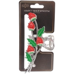 Заколка-краб для волос «PORTOFINO», клубнички, цвет золото и хром, 11,5*5см