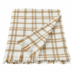 Плед IKEA SIKELVINGE (СИКЕЛЬВИНГЕ), Белый, горчичный 130х170 см