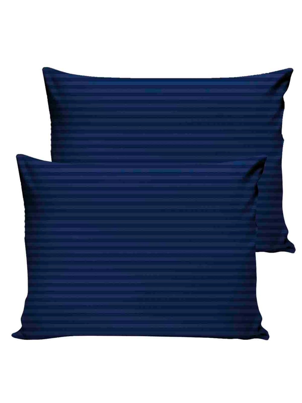 Наволочка комплект 2шт сатин-страйп Milky Garden "Dark blue" 70x70 см на молнии