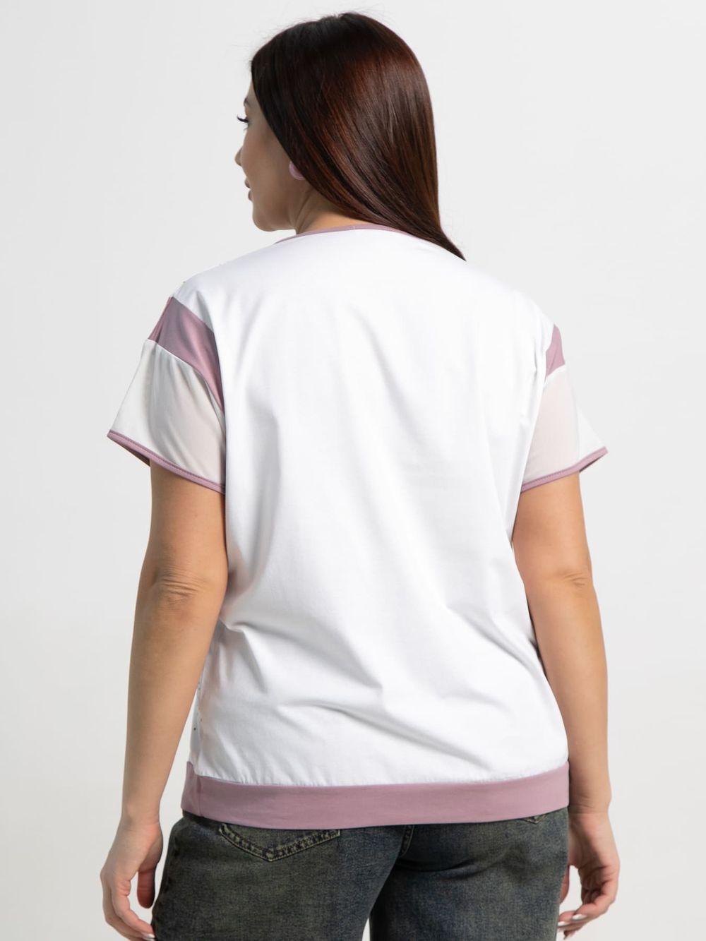 Блуза Алтея (белая/роза) Б15367-20М LT Collection