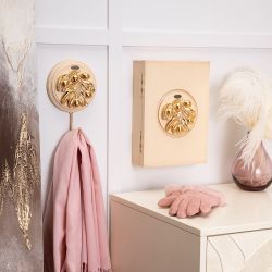 Настенный крючок Oliva Branch (Олива Бранч) Айвори Мраморное золото