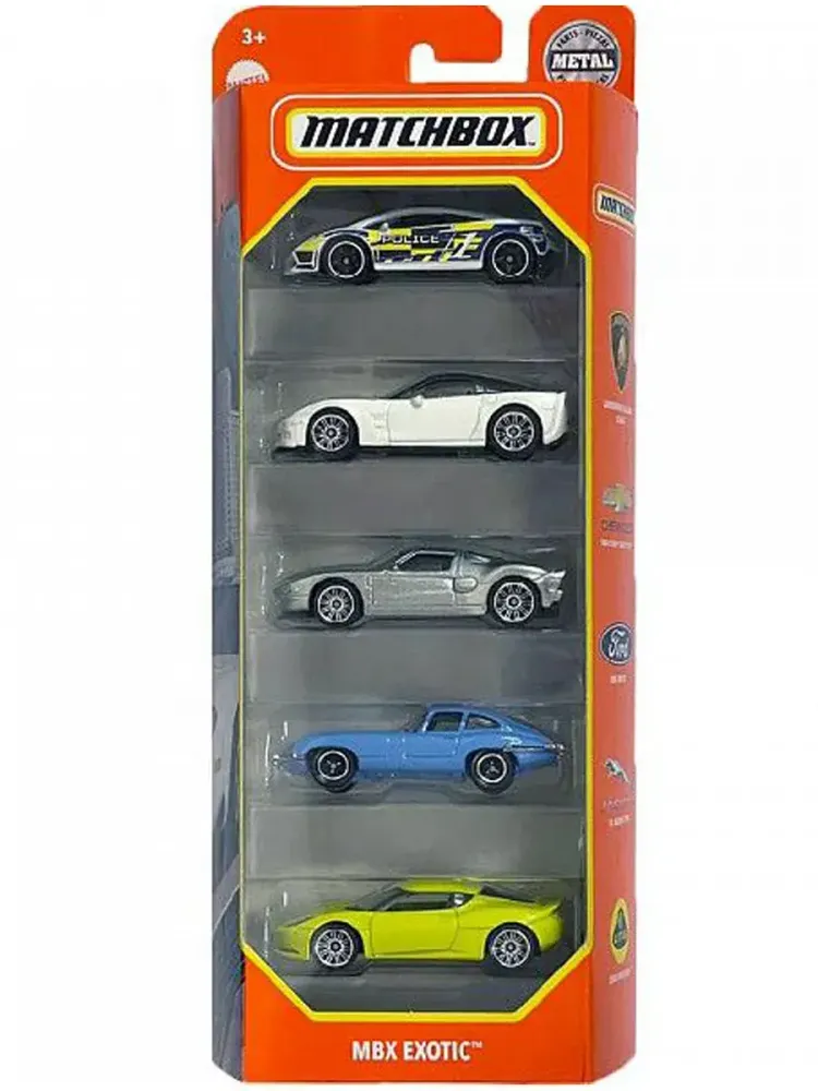 Набор из 5 машинок Хот Вилс Matchbox MBX Exotic
