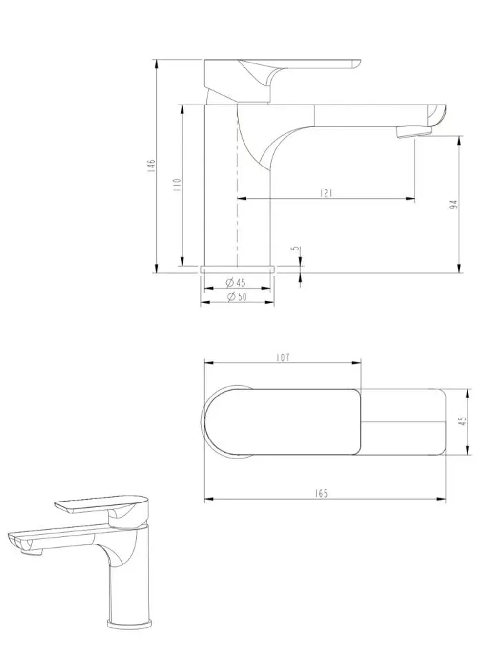 Смеситель для раковины RIMERO RM1060BR (Бронза)