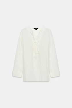 ZARA РУБАШКА ИЗ 100% ШЕЛКА — ZW COLLECTION, ЭКРЮ