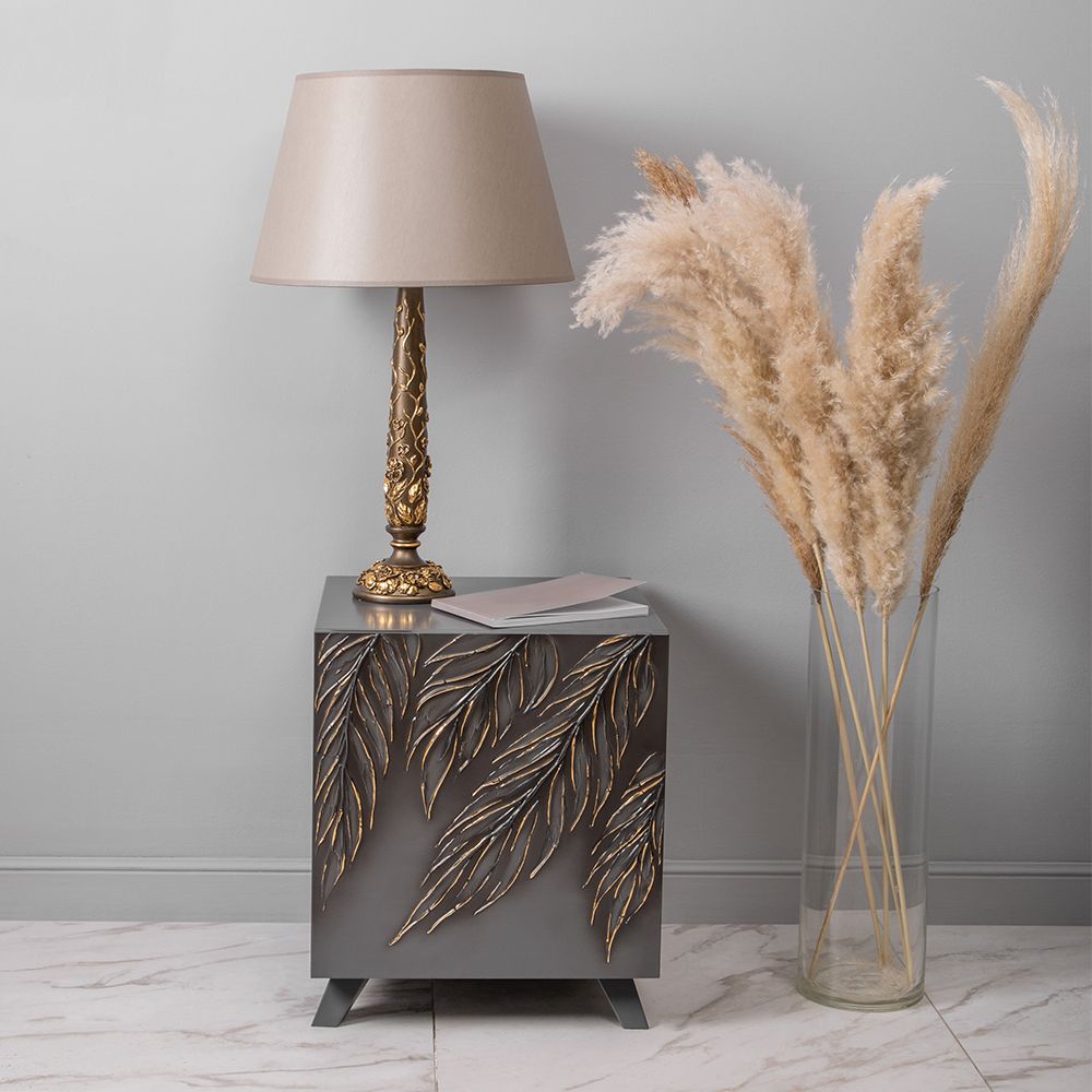 Тумба прикроватная Тропик Сканди Серый Голд правая