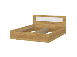 Дольче кровать двойная 1,6 настил лайт ДСП / Дуб золотой/Белый