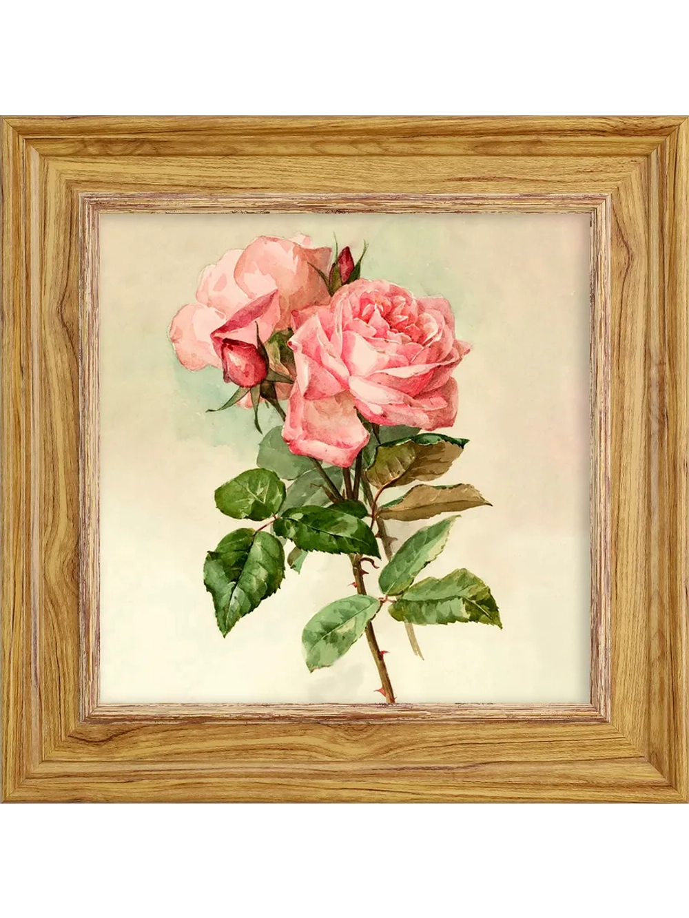 Картина настенная интерьерная в раме "под дерево" 26*26 см