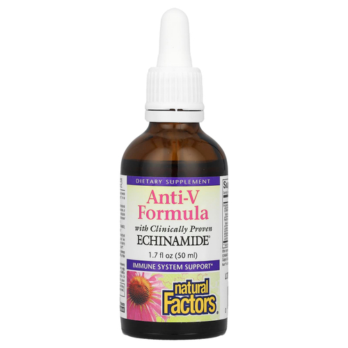 Natural Factors, Anti-V, средство с клинически подтвержденной эффективностью Echinamide®, 50 мл (1,7 жидк. унции)