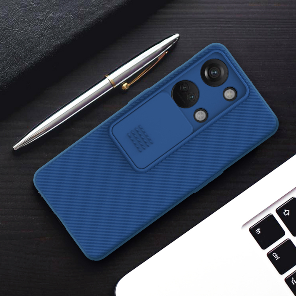 Чехол синего цвета защитный для OnePlus Ace 2V и Nord 3 5G от Nillkin, серия CamShield Case с защитной шторкой для задней камеры
