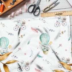 Ткань мембрана зайцы на воздушном шаре