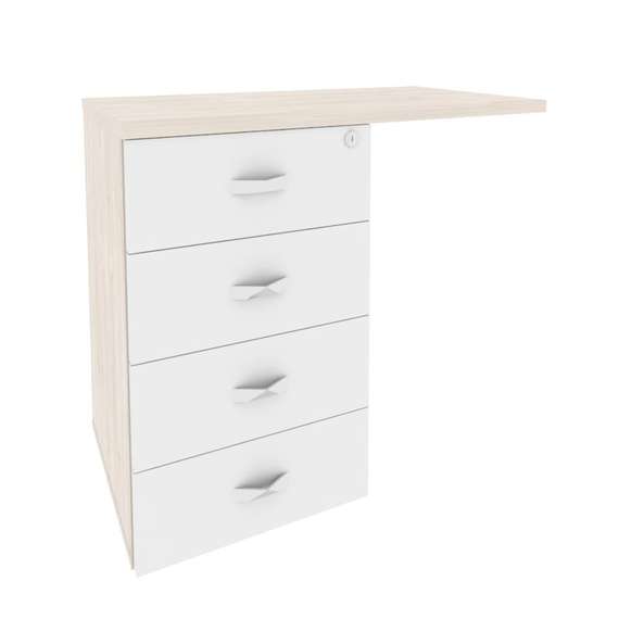 Onix Direct Тумба приставная (универсальная л/пр) O.TPU-4 Денвер Светлый/Белый Бриллиант 842*460*750