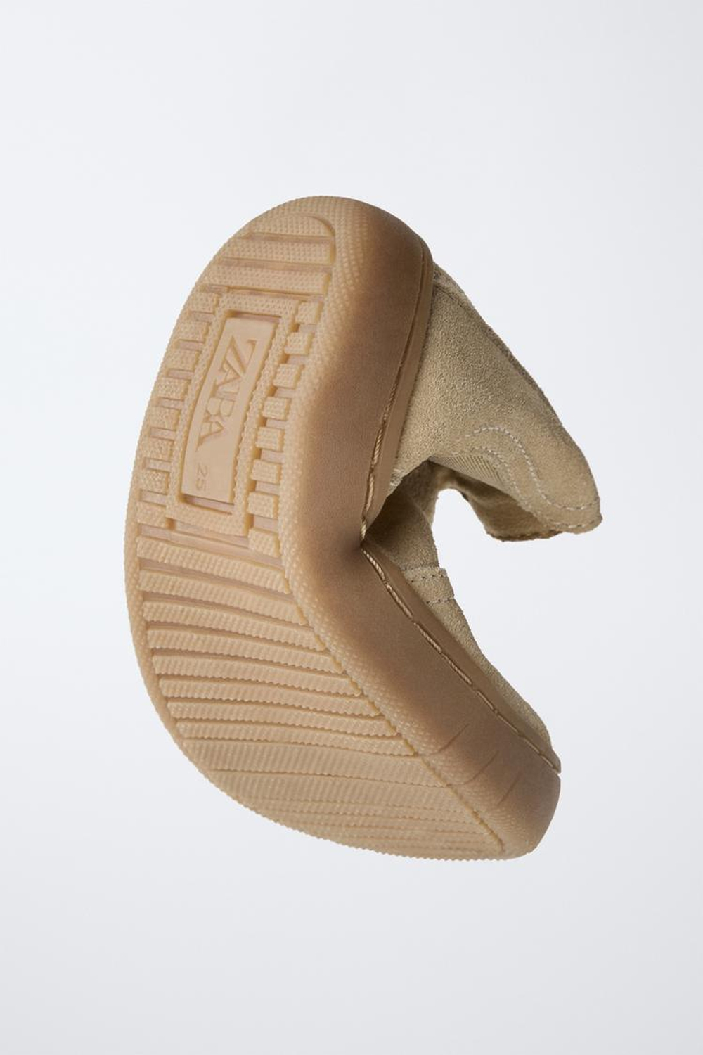 ZARA КОЖАНЫЕ БОТИНКИ BAREFOOT, ПЕСОЧНО-КОРИЧНЕВЫЙ