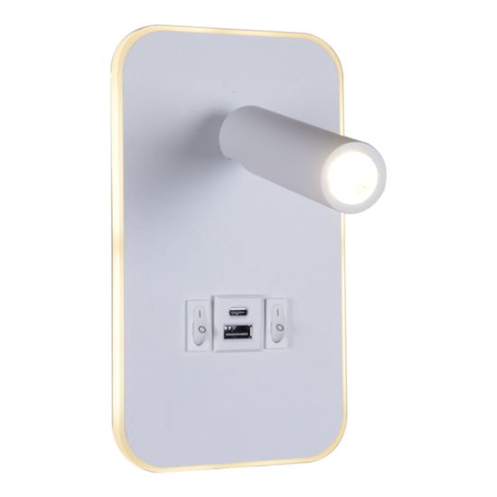 86204-9.2-001KT LED12W+USB WT светильник настенный