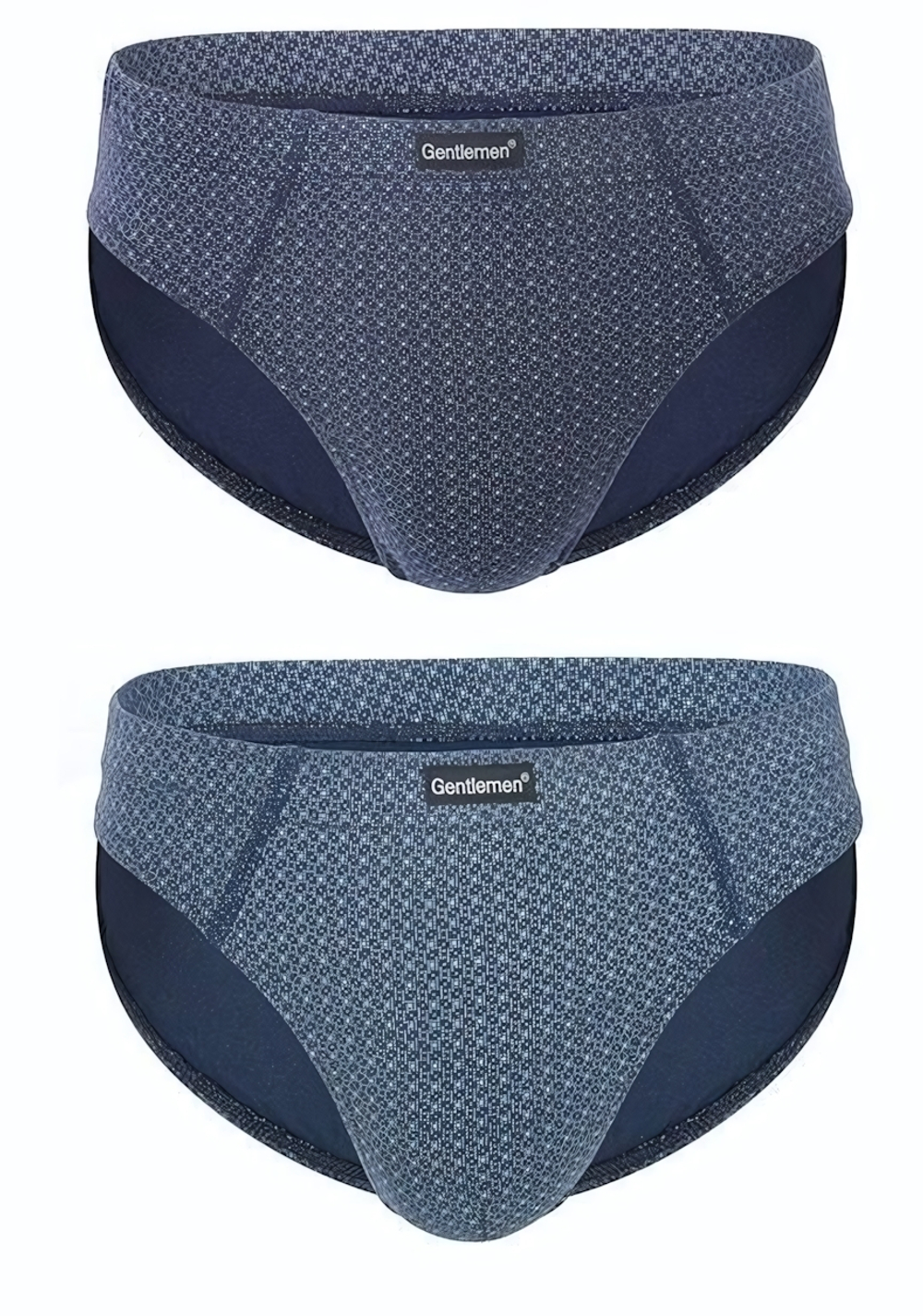 Набор из 2 мужских слипов с мелким принтом (Размер: L) (Цвет: синий)