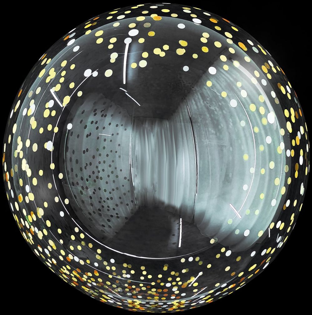 Шар (20''/51 см) Сфера 3D, Deco Bubble, Золотое конфетти, Прозрачный, 1 шт. в упак.
