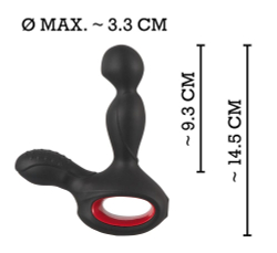 Черный вибромассажер простаты с нагревом и ротацией Prostate Plug - 14,5 см.