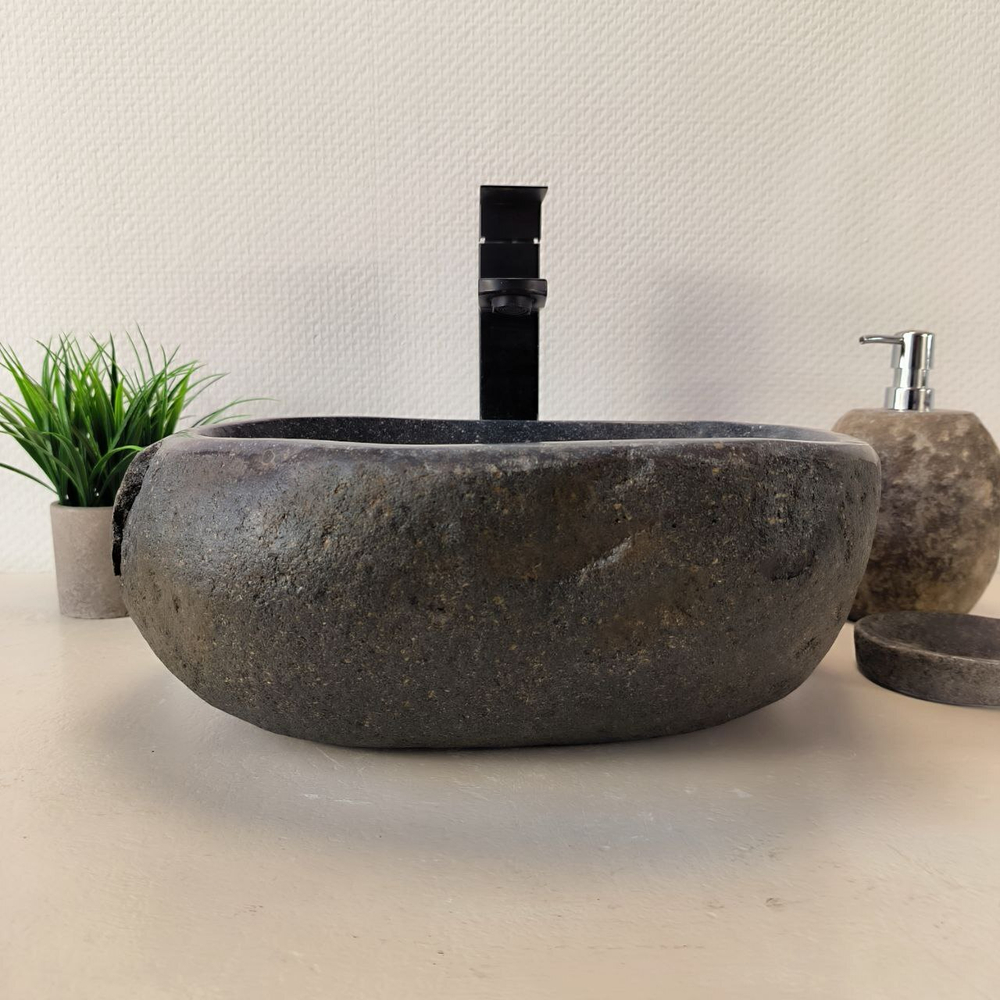 Раковина из речного камня RS-66022 39х32х15 из натурального камня