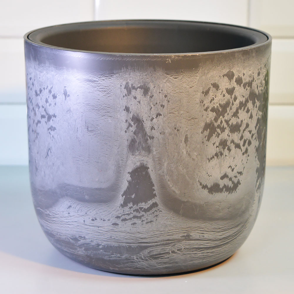 Кашпо Микрит 3,7л d220мм со вставкой, серый слайн