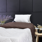 Подушка Лебяжий пух 50х70 см с чехлом из хлопка Люкс