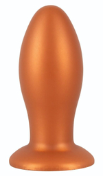 Оранжевая анальная пробка с присоской - 16 см. (Цвет: оранжевый)