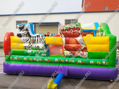 Коммерческий надувной батут "Царство зверей 3", 5x5x2.8 м