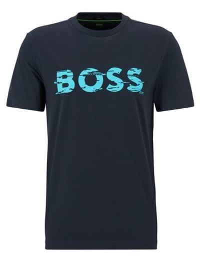 Мужская теннисная футболка BOSS x Matteo Berrettini Graphic Logo Print T-Shirt - dark blue