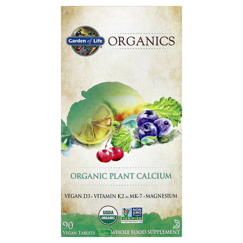 Garden of Life, My Kind Organics, органический растительный кальций, 90 веганских таблеток