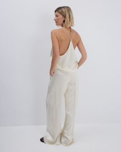 Брюки прямого кроя из вискозы Берберри молочный