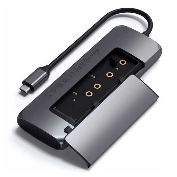 Адаптер Satechi USB-C Hybrid Multiport Adapter with SSD Enclosure ST-UCHSEM (серый космос)