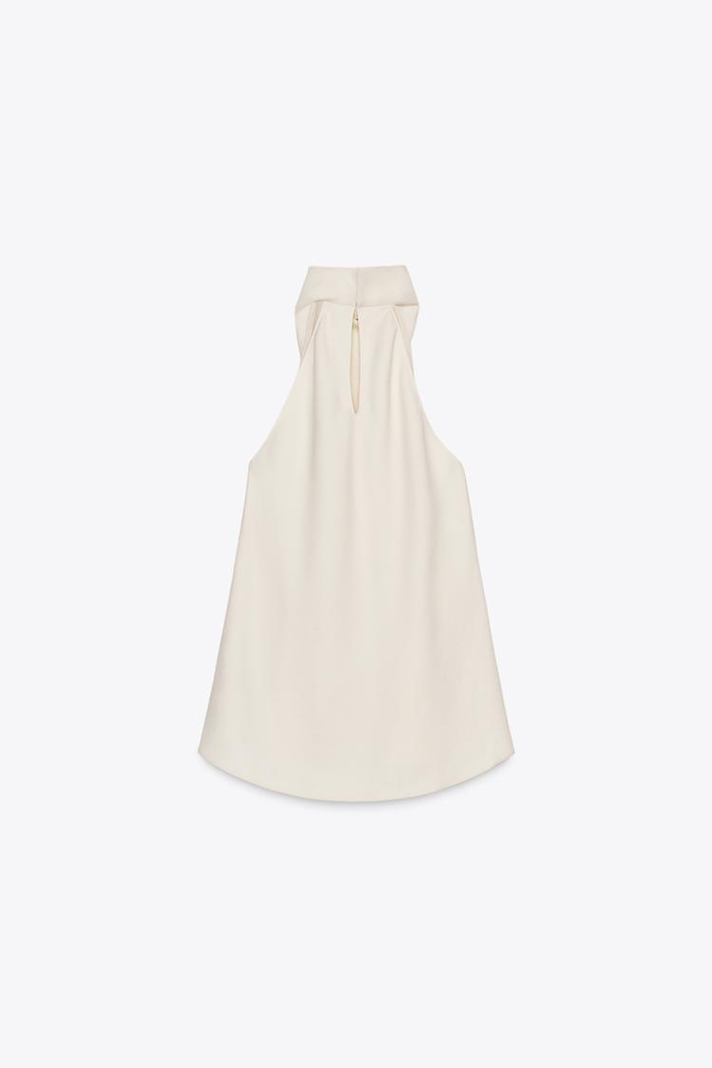 ZARA ТОП С ДРАПИРОВКОЙ ХАЛТЕР — ZW COLLECTION, ЭКРЮ