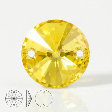 Стразы пришивные из стекла, цвет Citrine, форма Rivoli