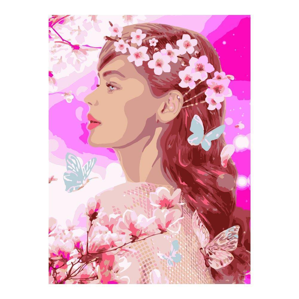 Картина по номерам на картоне 28,5*38см "Цветение сакуры" (Lori)