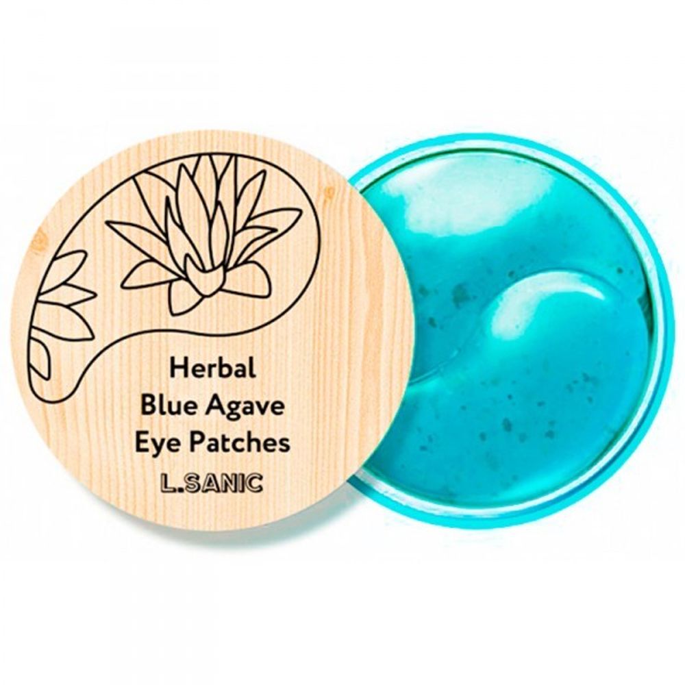 Гидрогелевые патчи с экстрактом голубой агавы L.SANIC Herbal Blue Agave Hydrogel Eye Patches, 60 шт