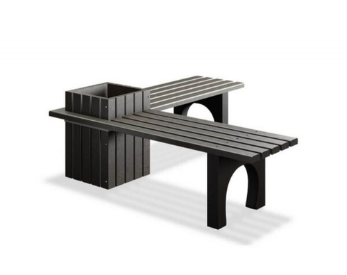 Экоскамья угловая с кашпо 047