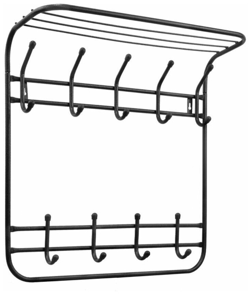 ВЕШАЛКА НАСТЕННАЯ СТАНДАРТ 2-Х ЯРУС КОМФОРТ ЧЕРНЫЙ ВНК542