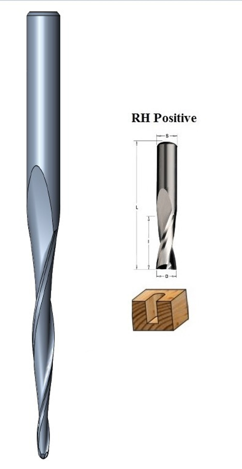 HM спиральная фреза D.3x20x50 S.4  Z=2 RH positive